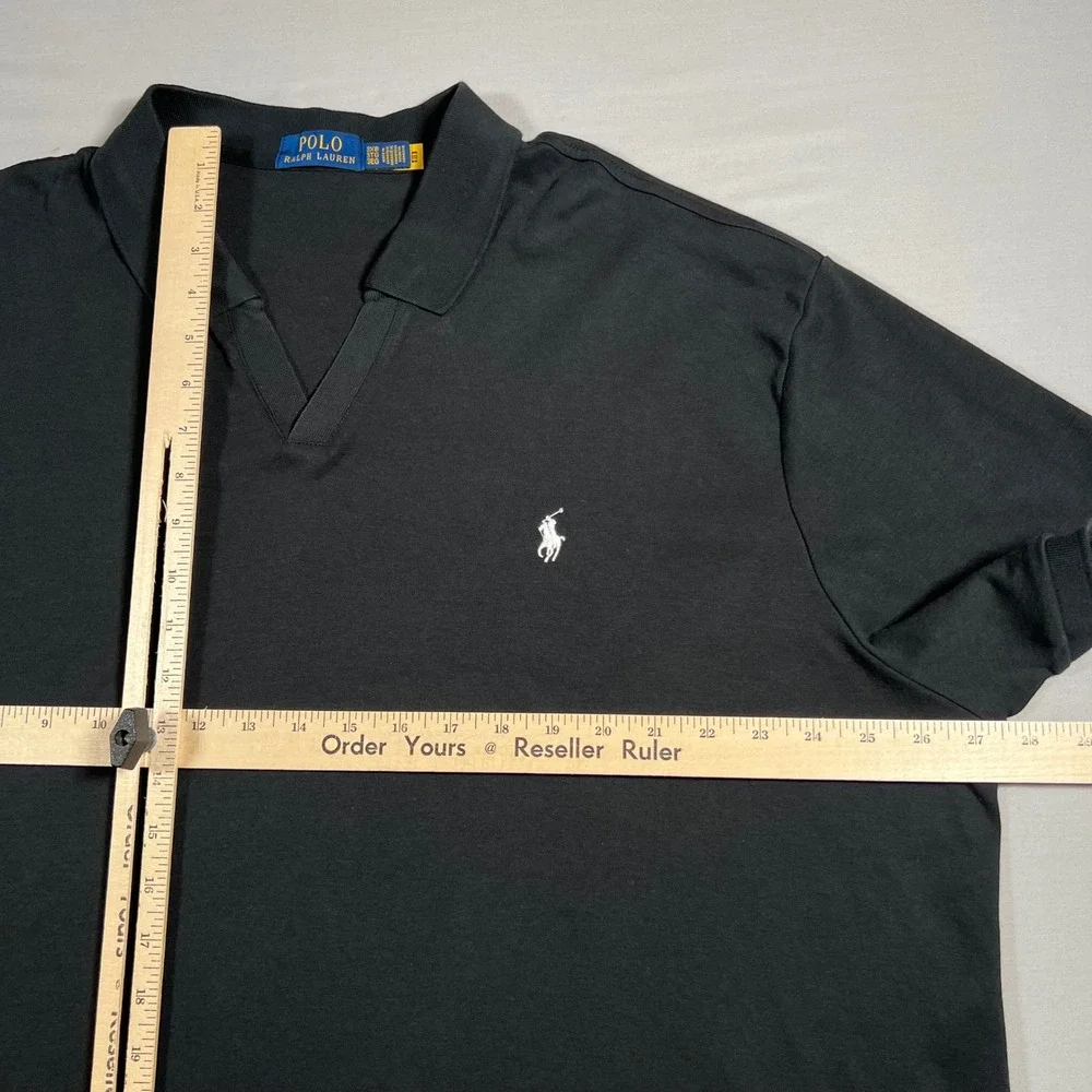 Polo Ralph Lauren Mens Black Johnny Collar Polo Shirt 3XB Big & Tall